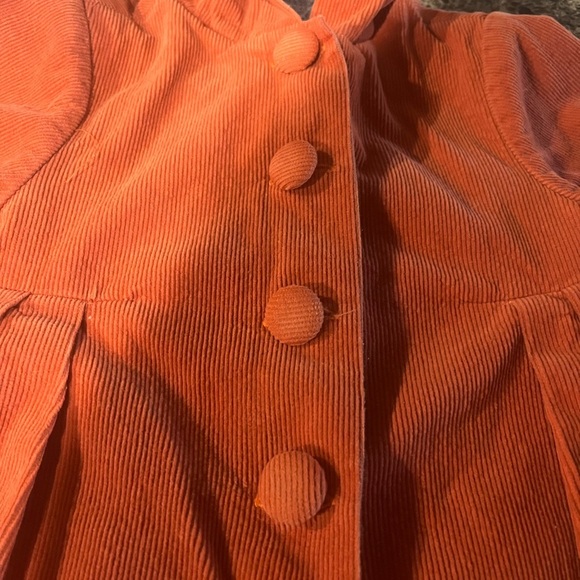 Maria Elena Orange Fleece Lined Hooded Toddler Coat - Picture 5 of 7